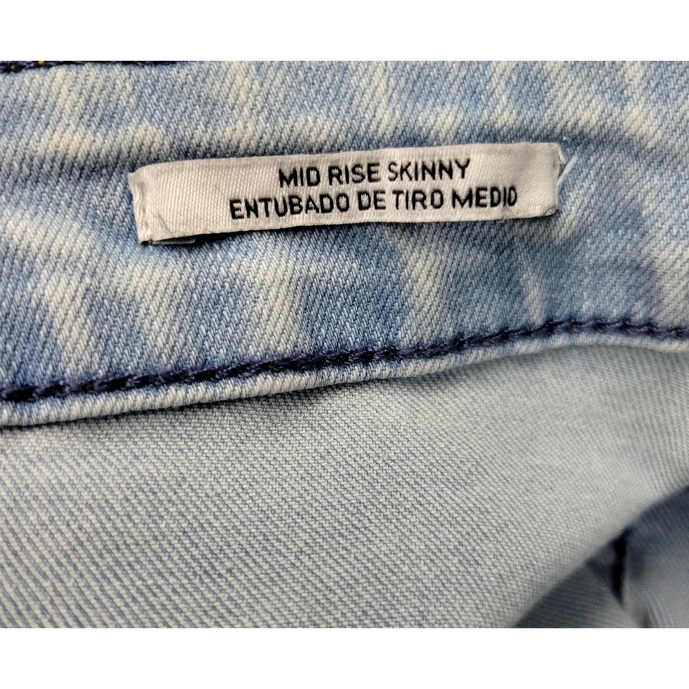 Ava & Viv Jeans Womens 26 Light Blue Mid Rise Skinny Stretch Raw Hem Denim New‎